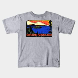 Crater Lake National Park Oregon Vintage Kids T-Shirt